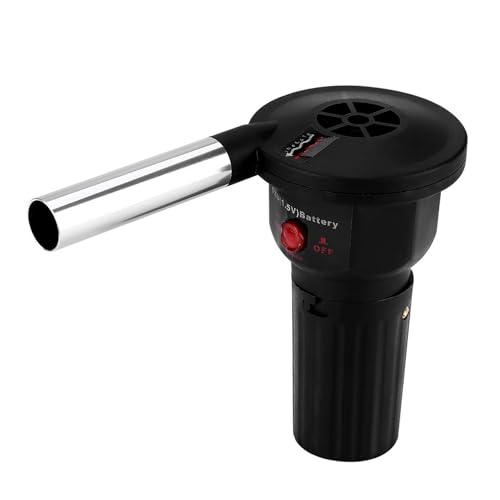 Soplador Barbacoa, Ventilador De Parrilla Portátil Alimentado Por Batería Con Control De Velocidad Del Mango Para Barbacoa Al Aire Libre, Picnic, Camping Y Senderismo