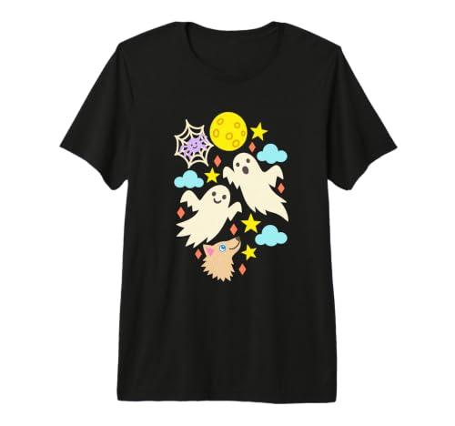 Paper Craft Ghosts Stars Clouds Spider Web Moon Cute Ghost Premium Tri-Blend T-Shirt
