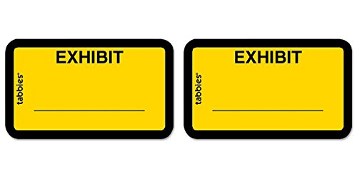 Tabbies Color-coded Legal Exhibit Labels, 1 5/8