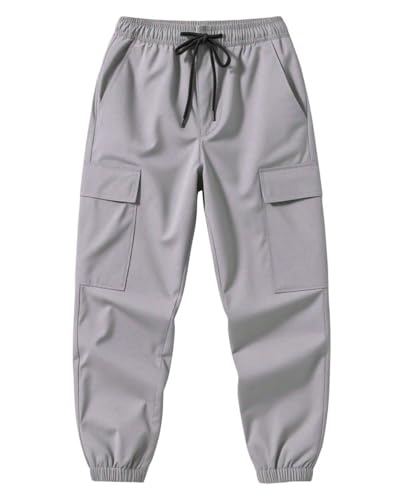 BINPAW 3 Pack Boys Cargo Jogger Pants Youth Lightweight Quick Dry Outdoor Hiking Athletic Trousers 5-16Y3