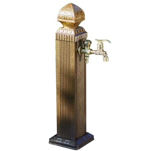 ntumLeap Jardín Vertical Exterior De Acero Inoxidable con Grifo Doble, Grifo De Pie para Exterior Y Dispensador De Agua para Anticongelante De Jardín.,One Color-65cm
