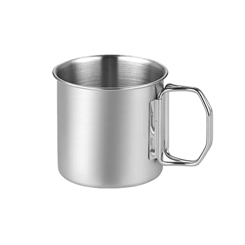 Feegow 260/350/660ML Stainless Steel Collapsible Handle Water Cup Beer Mug for Outdoor Adventures and Home Use - 600ML