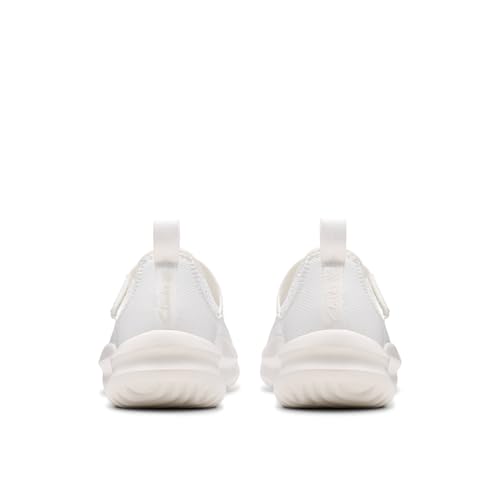 Clarks Clarks CloudSteppers Women's Solevana Jane Mary Jane Flat, White Textile, 6.5 Medium US