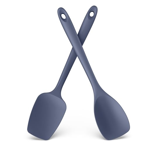 Image of U-Taste Silicone Cooking Spoons 600ºF Heat Resistant, 2Pcs, Midnight Blue