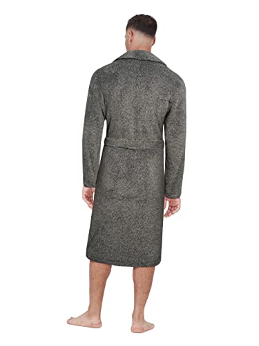 U.s. Polo Assn. Men's Super Soft Plush Robe, Size Large/X-Large, Marled Black #TOP1