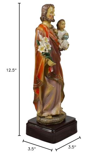 Figura decorativa de San José de resina de 9 pulgadas miniatura 6