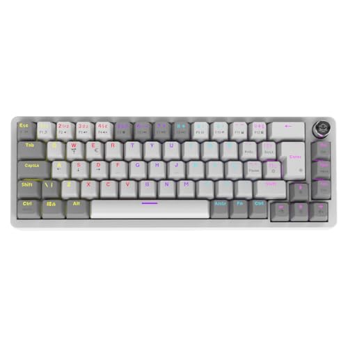 TECLADO MECÂNICO 65% PCYES MECKA WHITE GHOST - SWITCH RED - LED RAINBOW - TPMKWGRD