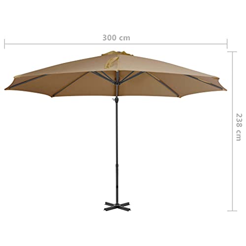 Parasol volado premium CLSDRZC con mástil de aluminio y tejido topo 2