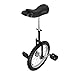 16/24 Inch Wheel Unicycle with Steel Rim, Unicycle Electric Wheel Skidproof Mountain Tire Cycling Sports Exercise with Adjustable Seat, Adults Kids Outdoor Sports Fitness Exercise Tool (24Inch Black)