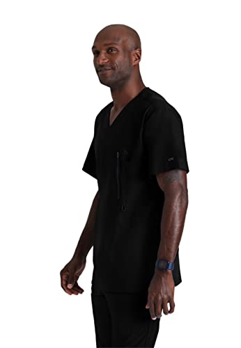 Barco One 0115 Men's V-Neck Top (Black, Large) #TOP2
