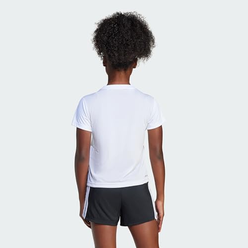 Adidas Girl's Train Essentials Regular Fit Logo Training T-Shirt Junior Girls, White/Black, 13-14 Years