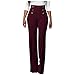 XUNRYAN Women's Business Suit Pants Formal Work Trousers High Waist Casual Button Flare Pants Winter Fall Fashion Outfit Wine