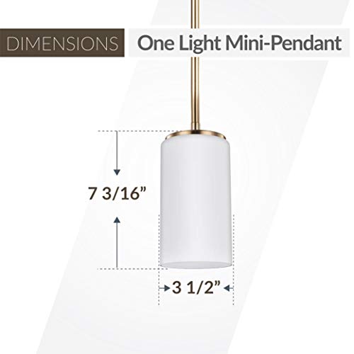 Image of Generation Lighting 6124601-848 Alturas One - Light Mini Pendant Hanging Modern Fixture, Satin Brass, 100 Total Watts, 7.188 Inch Height, 3.5 Inch Diameter, Steel Construction