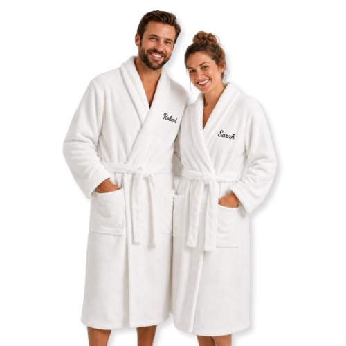 Custom Embroidered Couple Robes with Names