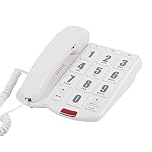 Big Button Telephone with Loud volume, Uvital Landline Phone Support Adjustable Volume and One-Touch Speed Dials, Multifunctional Corded Telephone for Seniors, Home and Front Desk(White)