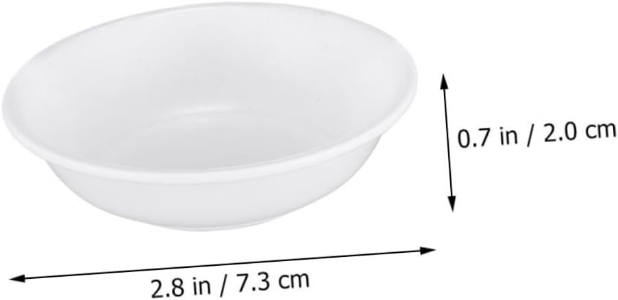 Unomor 25pcs Plastic Sauce Dipping Plates White Condiment Dishes for Soy Sauce Seasonings and Appetizers for Home Restaurants and Gift-giving