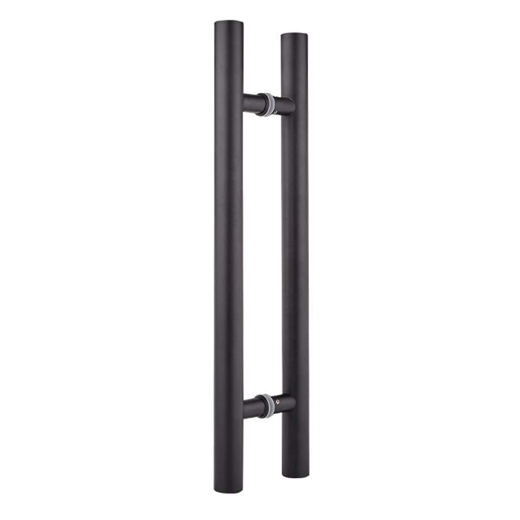 Poignée de porte coulissante acier inoxydable noir 600 x 400 mm tube pour verre