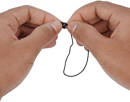 Belle Vous (500 Pack) Black Nylon String Hang Tag Loop Fasteners & Black Metal Pear Shaped Pins - Snap Lock Ties & Bulb Gourd Safety Pin for Security Clothing Tags & DIY Crafting