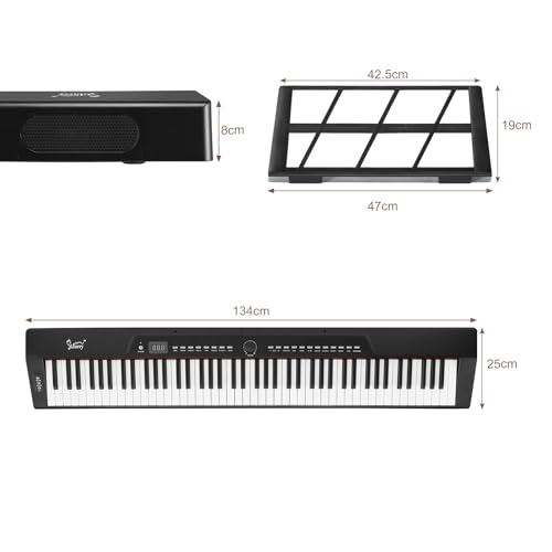 Bonnlo Piano Numérique avec 88 Touches Lestées, Clavier de Piano Semi-Lesté pour Débutants avec Pédale de Sustain, Adaptateur Secteur, Piano Électrique Cadeau pour Enfants et Adultes, Noir - Les Beatles, Paul McCartney, John Lennon, RIngo Starr, George Harrison Bonnlo Piano Numérique avec 88 Touches Lestées, Clavier de Piano Semi-Lesté pour Débutants avec Pédale de Sustain, Adaptateur Secteur, Piano Électrique Cadeau pour Enfants et Adultes, Noir – Image 3
