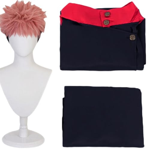 Enchakats Itadori Yuji Cosplay Costume Adult Anime Cosplay for Women Men Outfits Navy Blue (Itadori Yuji XXL)
