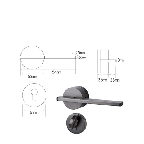 Serrure fendue de style médiéval pour salle de bains et chambre - 4