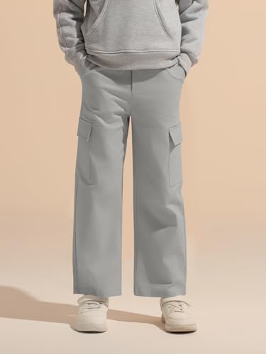 Haloumoning Boys Baggy Cargo Pants Kids Drawstring Waist Workout Joggers Outdoor Hiking Baggy Trousers 5-14 Years2