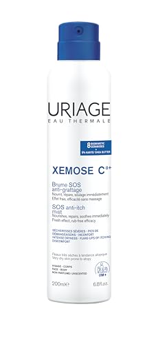 Uriage Xemose Brume SOS Anti-Grattage - Peau Sèche, Eczéma Atopique - Beurre de Karité - Apaise en moins de 60sec - Brume Fraîche, Absorption Rapide - Application Facile à 360° - Sans Parfum - 200ml