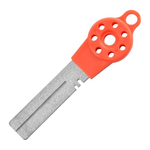 Afilador de gancho de doble cara, afilador de anzuelos de pesca con mango Naranja, Herramienta de afilado compacta y ligera, Afilador de anzuelos de pesca para ganchos afilados, De Pesca Al Aire Libre