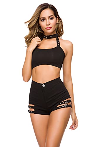 Swbreety 677-HWST-23 Women'S Stretch Black Shorts Hot Pants Gothic Punk Dance Shorts Nightclub Casual Short Pants thumb #5