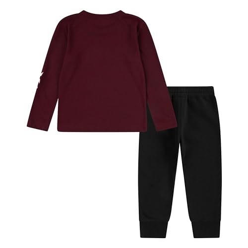 Image of Hurley boys Long Sleeve Soft Basic Cloud Slub T-shirt and Shorts 2-piece Outfit Set