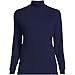 Lands' End Women Long Sleeve Relaxed Cotton Mock Deep Sea Navy Plus 1x