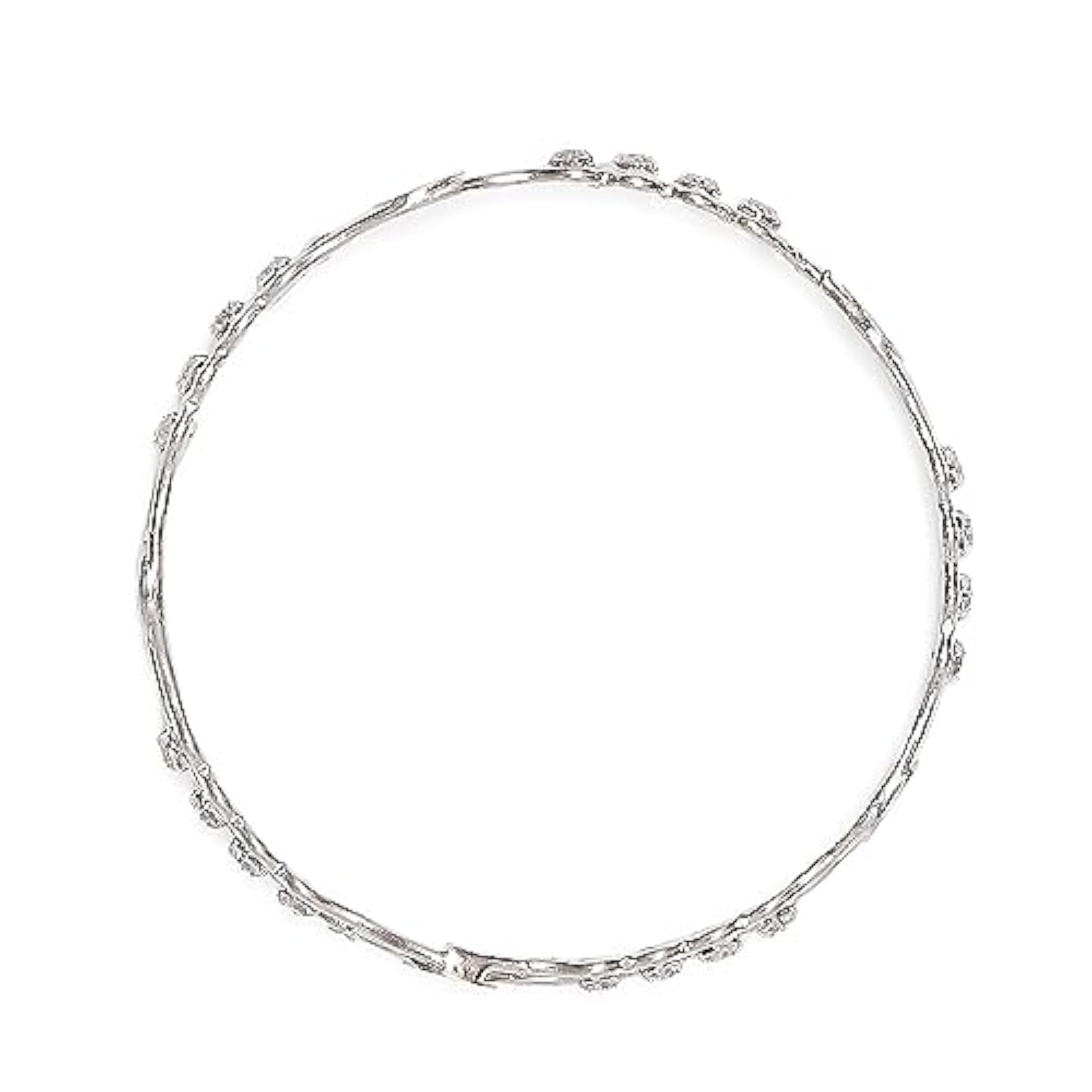 Rose Gold-Plated American Diamond Temple Coin Bangles Set (Silver)