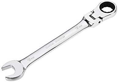 uxcell 12mm Flex-Head Ratcheting Combination Wrench Metric 72 Teeth 12 Point Ratchet Box Ended Spanner Tools, Cr-V