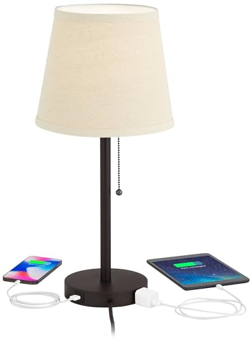 Set de 2 Lámparas de Mesa 20" Altura con Puerto USB miniatura 3