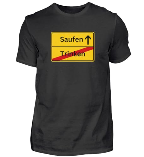 T-shirt homme Saufen Trinken Malle noir L la tenue idéale pour ne pas passer inaperçu
