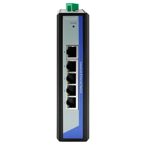 Fuente de alimentación de amplio voltaje, UT-60-D5T, 100Mbps, no administrada, 5 puertos, grado Industrial, Switch Rail