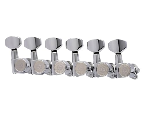 Eddaray 6 In-line Guitar Machine Heads 6 Right Hand – 1:15 Gear Ratio Sealed Tuning Key Pegs...