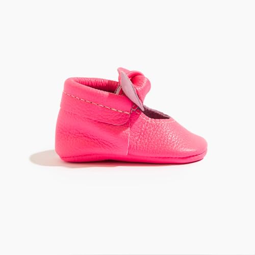 Freshly Picked Leather Knotted Bow Baby Girls Shoes, Toddler Girl Dress (Dreamhouse Pink, 2-2.5 Years)2