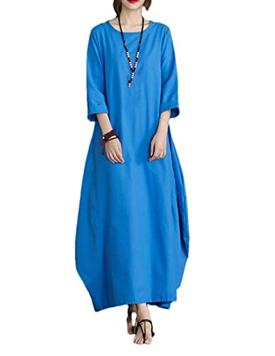 Robe pull coton décontractée bleue pour vos balades d'automne et de printemps