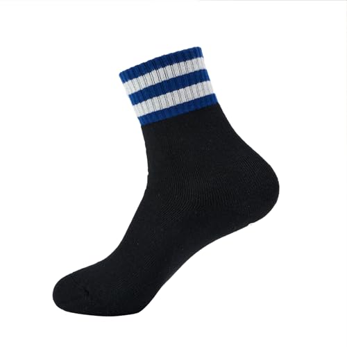 Women's Striped Trim Casual Crew Socks Simple Mid Calf Socks