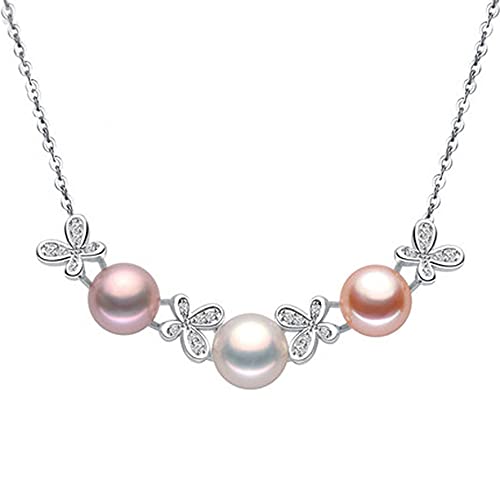 Collier perles eau douce et papillon idée cadeau idéale pour femme élégante