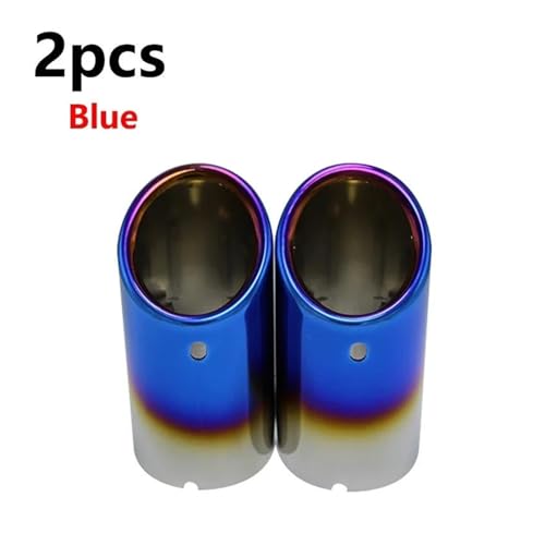 Silencieux d'échappement pour Audi A1 A3 A4L A5 Q5 B8 embout chromé C Blue - 2