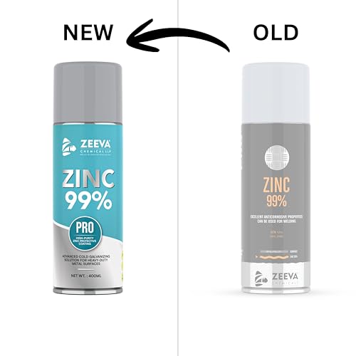 Image of ZEEVA 99% Zinc Acrylic Spray Paint| Cold Galvanizing Spray | Anti-Rust Zinc Coating | Excellent Anticorrosive Protection | Heat & Weld Resistant | Fast Dry | Metal, Auto, Industrial Use