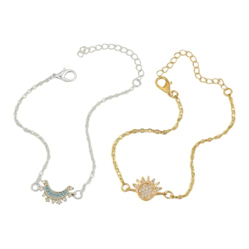 Collier lune et soleil strass pendentif diamant pour femme avec chaîne réglable
