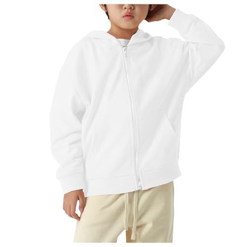 Boys Hoodies Uniform Solid Zip Up Long Sleeve Sweatshirt Oversized Hooded Pullover Tops Athletic Sports Coats3