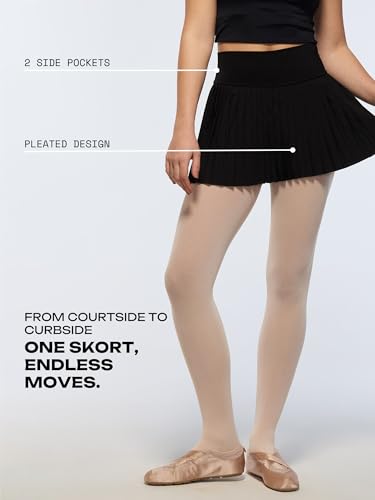 Image of CAVA Plie Pleated Skort for Women | High-Waist Athletic Skort with Built-in Shorts & Pockets | Sweat-Wicking Activewear