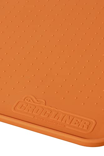 Croc Liner Silicone Cats And Dogs Feeding Mat, Waterproof, Raised Edge, Dishwasher Safe, Pet Placemat Tray, Utility Mat (Orange, Small Size - 11 1/4 X 18 1/8) #TOP1