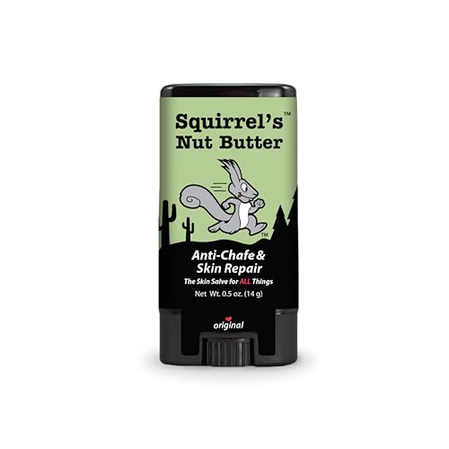 Squirrel's Nut Butter Travel Size Anti Chafe Stick | All Natural Chafe Prevention & Skin Care for Athletes, Runners & Adventurers | Thighs, Arms, Pack Straps & More | 0.5 oz