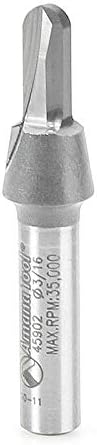 Amana Tool - 45902 Solid Carbide (Brazed To Steel Shank) Core Box 3/32 Radius x 3/16 Dia x