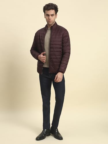 Image of Cantabil Reversible Jacket for Men | Premium Casual Jacket Smart Fit Mock Neck Nylon Fabric Solid Pattern (P MJKT00249)